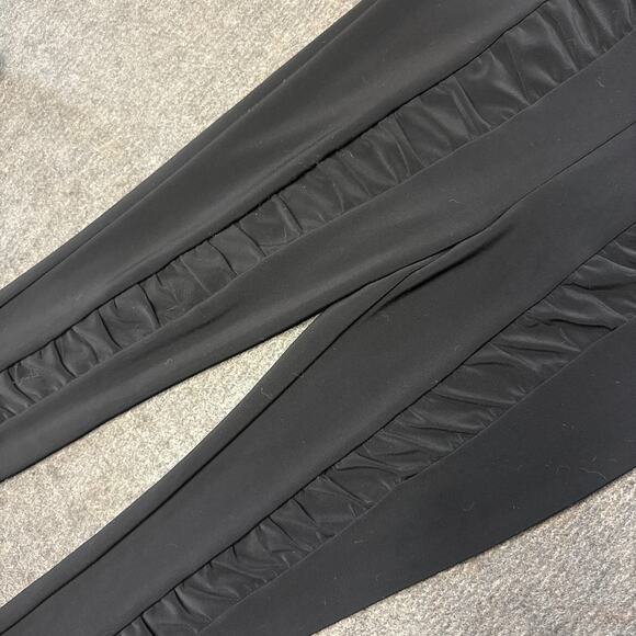 Joseph Ribkoff Black Ruched Satin Front Pull-On Pants Size 12 Made in Canada - Picture 4 of 13